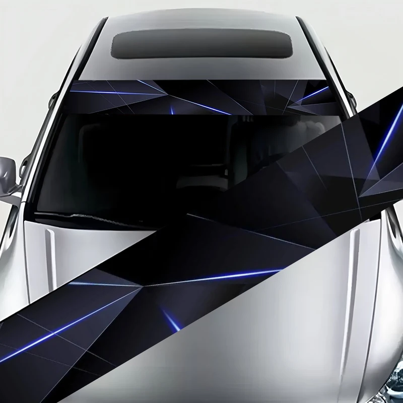 

Уникальная наклейка для синие геометрические острые декоративные картины, подходящая для переднего лобового стекла вашего автомобиля, разработанная.