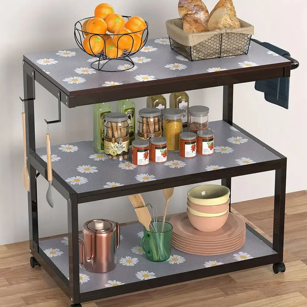 1 Roll EVA Kitchen Cabinet Liners Non-Adhesive Waterproof Anti-Slip Shelf Drawer Mat for Fridge Table Home Use Dust Proof