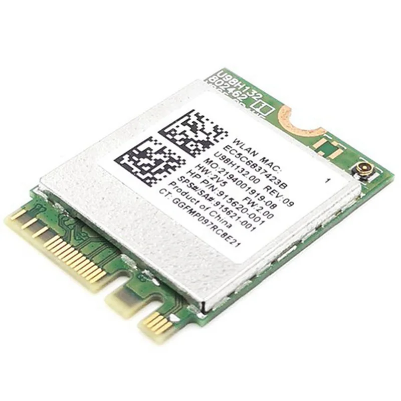 การ์ดอะแดปเตอร์ไร้สาย915621-001การ์ดเน็ตเวิร์กไร้สายสำหรับ ProBook 450 G5 RTL8821CE 802.11AC