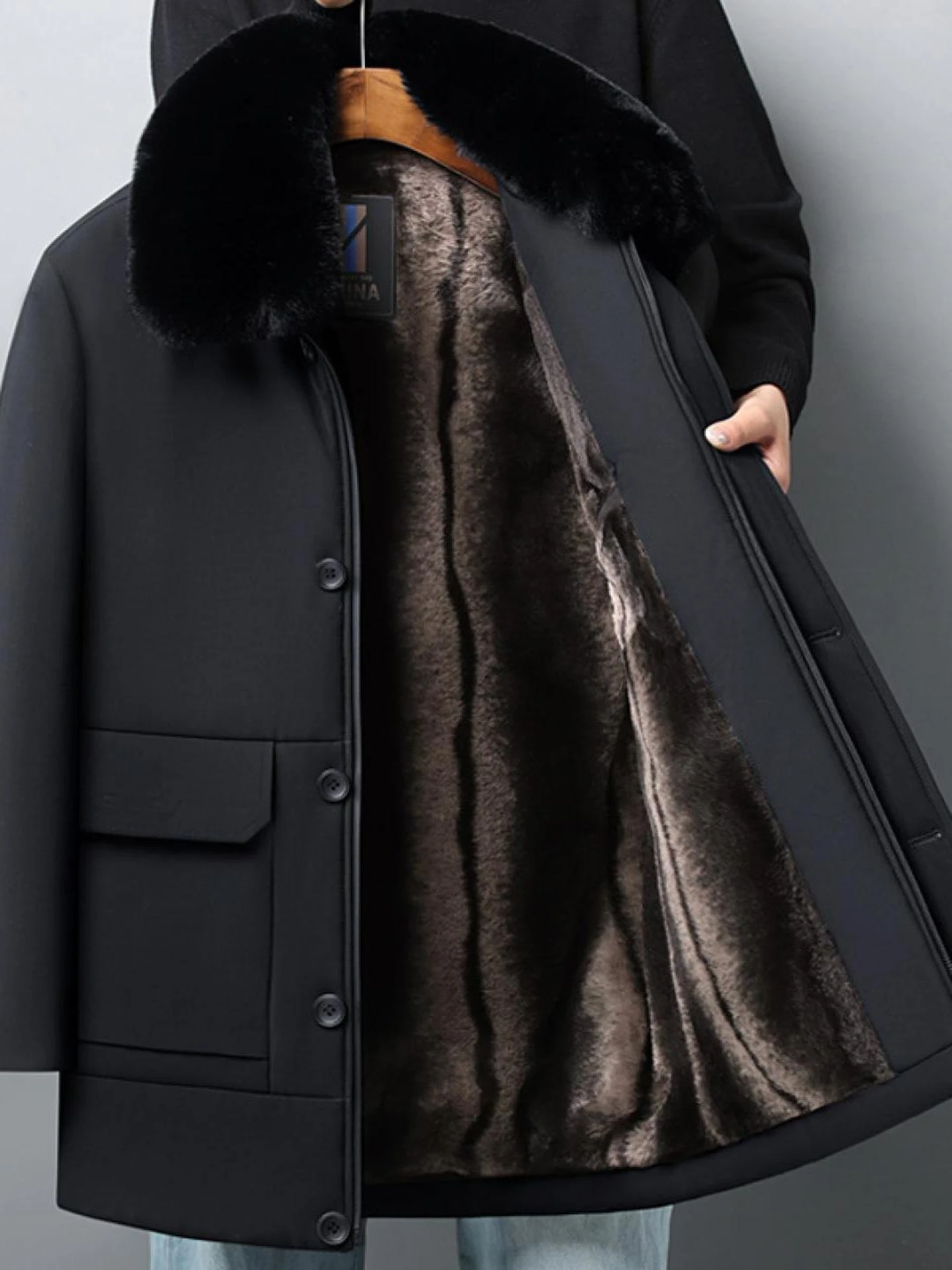 

Утепленная зимняя хлопковая куртка с отстегивающимся капюшоном для мужчин, повседневная, городская, модная, с длинными рукавами, на молнии, для дома