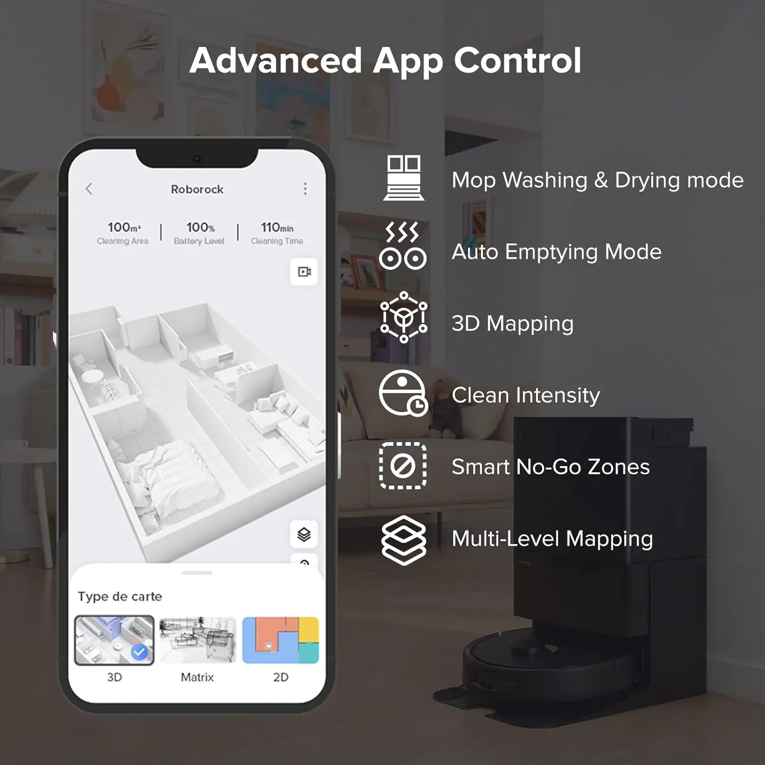 Robô Vácuo e Pacote De Saco De Pó Descartável, Roborock Q Revo