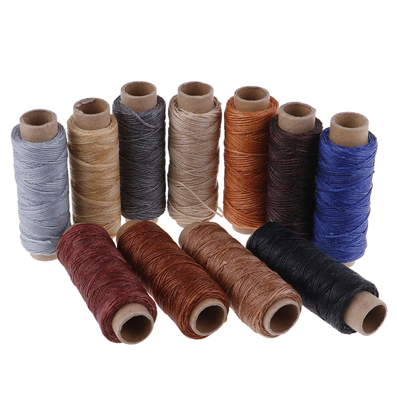 50m/Roll Leather Sewing Flat Waxed Thread Wax String Hand Stitching Craft 150D