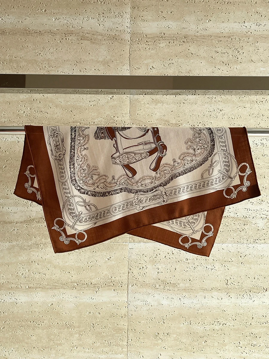 Классический женский шелковый шерстяной шарф 65 см, маленькие шарфы, поделки, шали с закрученными краями, украшение для головы, волос, шеи, зимний рождественский подарок