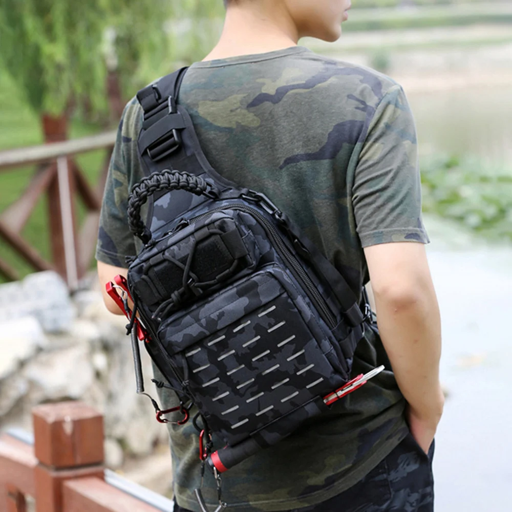 

Fishing Sling Bag Fishing Tackle Storage Bag Tool Bag for Fishing Hiking Hunting Camping fishing tackle bag