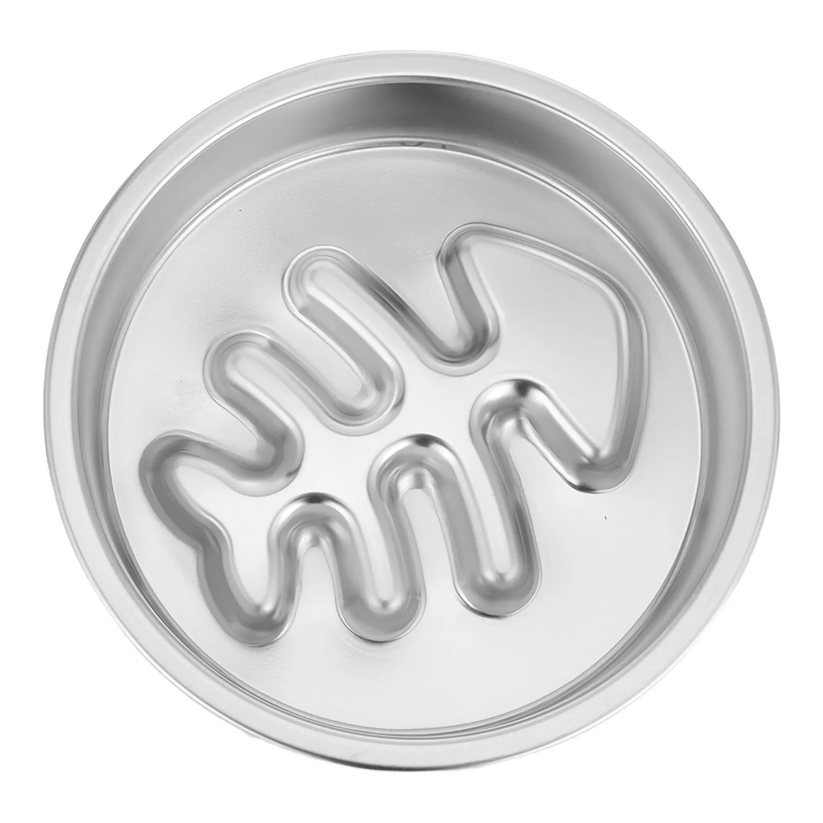 

7" Stainless Steel Slow Feeder Dog Bowl Pet Bowl Lick Plate for Small Medium Breeds, Non Slip Base Puzzle Maze Food Feeder