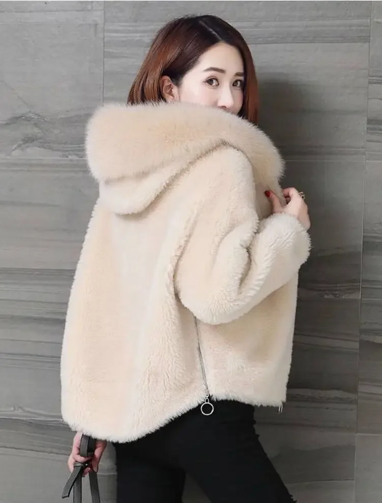 Manteau court en fausse fourrure pour femme, veste en peluche de renard, vêtements décontractés, mode d'hiver, 216.239., 2021