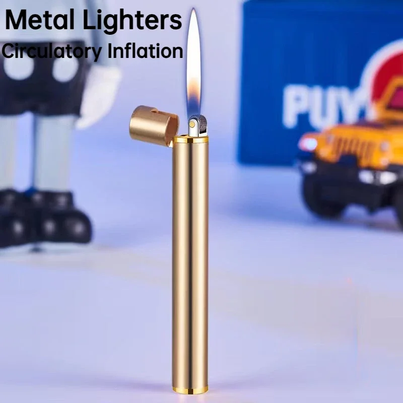 Mini Slim Fire Torch Lighter Portable Long Strip Refillable Butane Gas Lighter Windproof grinding wheel Ignition Men\'s Gadgets