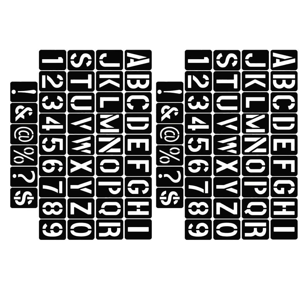 

2Sets Plastic Reusable Letter Number Stencils Spray Painting Templates for DIY Crafts Home Decor and Art Projects