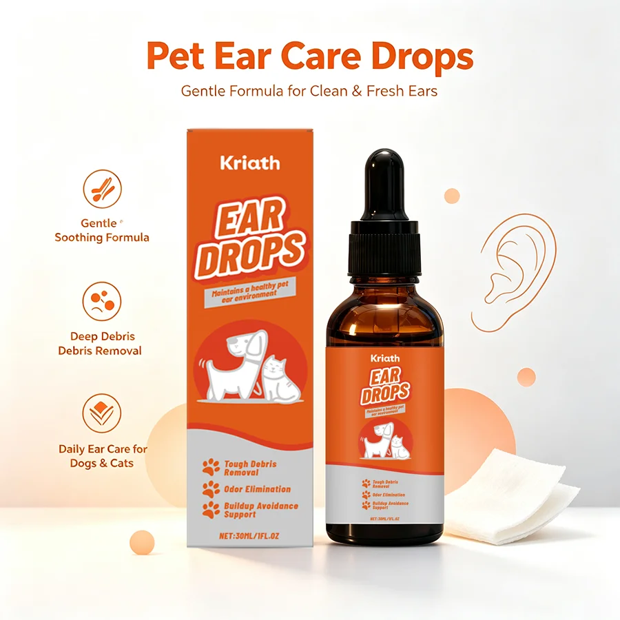 Dog Ear Cleaner Solution Drops Wash - Мягкие ушные капли для собак и