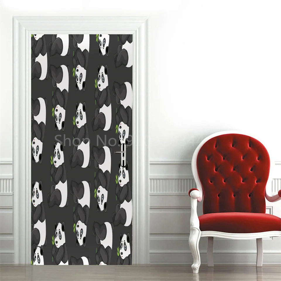 Tier-Türaufkleber Katze Tiger Hirsch Leopard Tapete Benutzerdefinierte Türen Poster Wandtattoo Selbstklebend 3D Heim-Design Dekor Türsticker – Detail 18