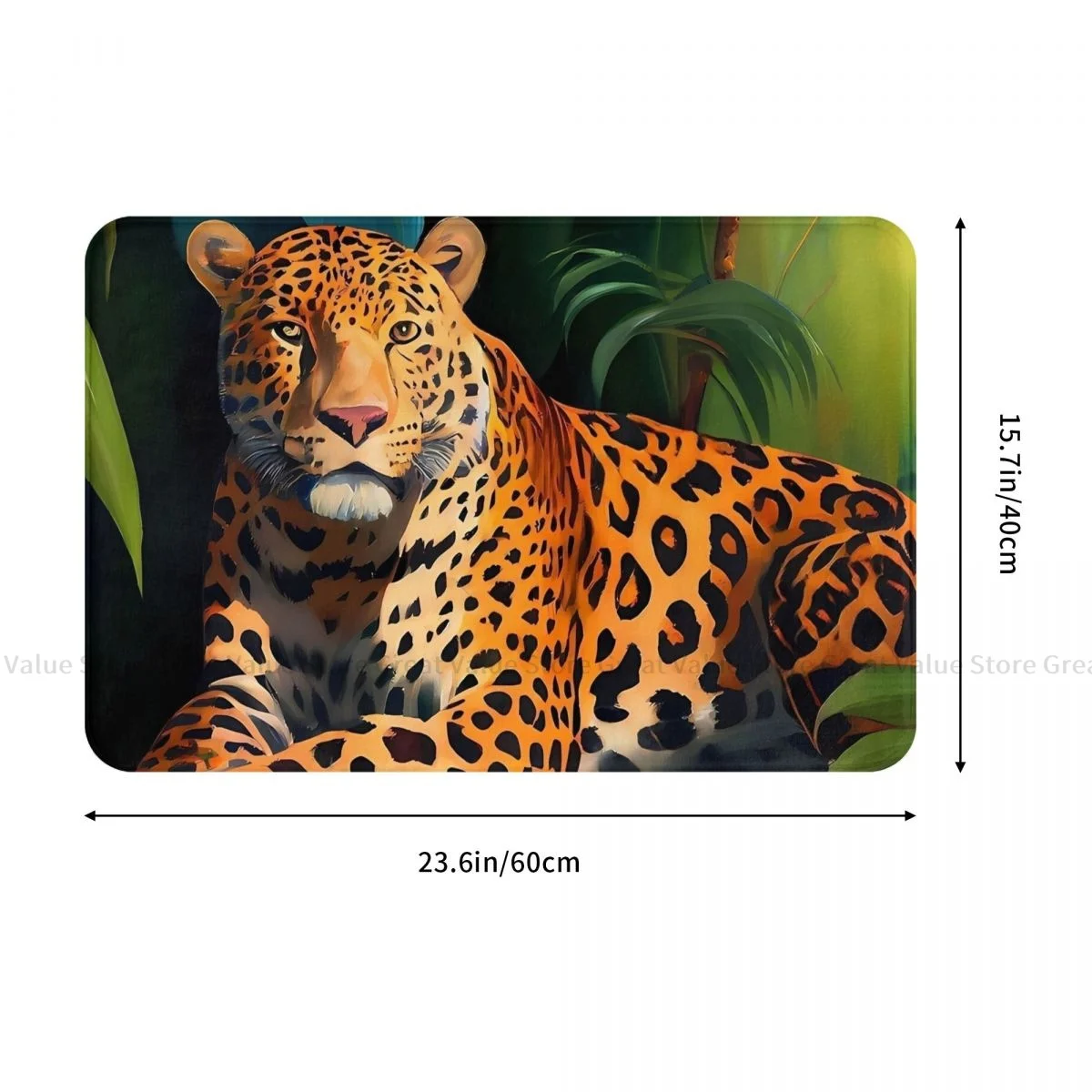 Oil Painting Art Non-slip Doormat Living Room Mat Tropical Jaguar Floor Carpet Welcome Rug Bedroom Decorative