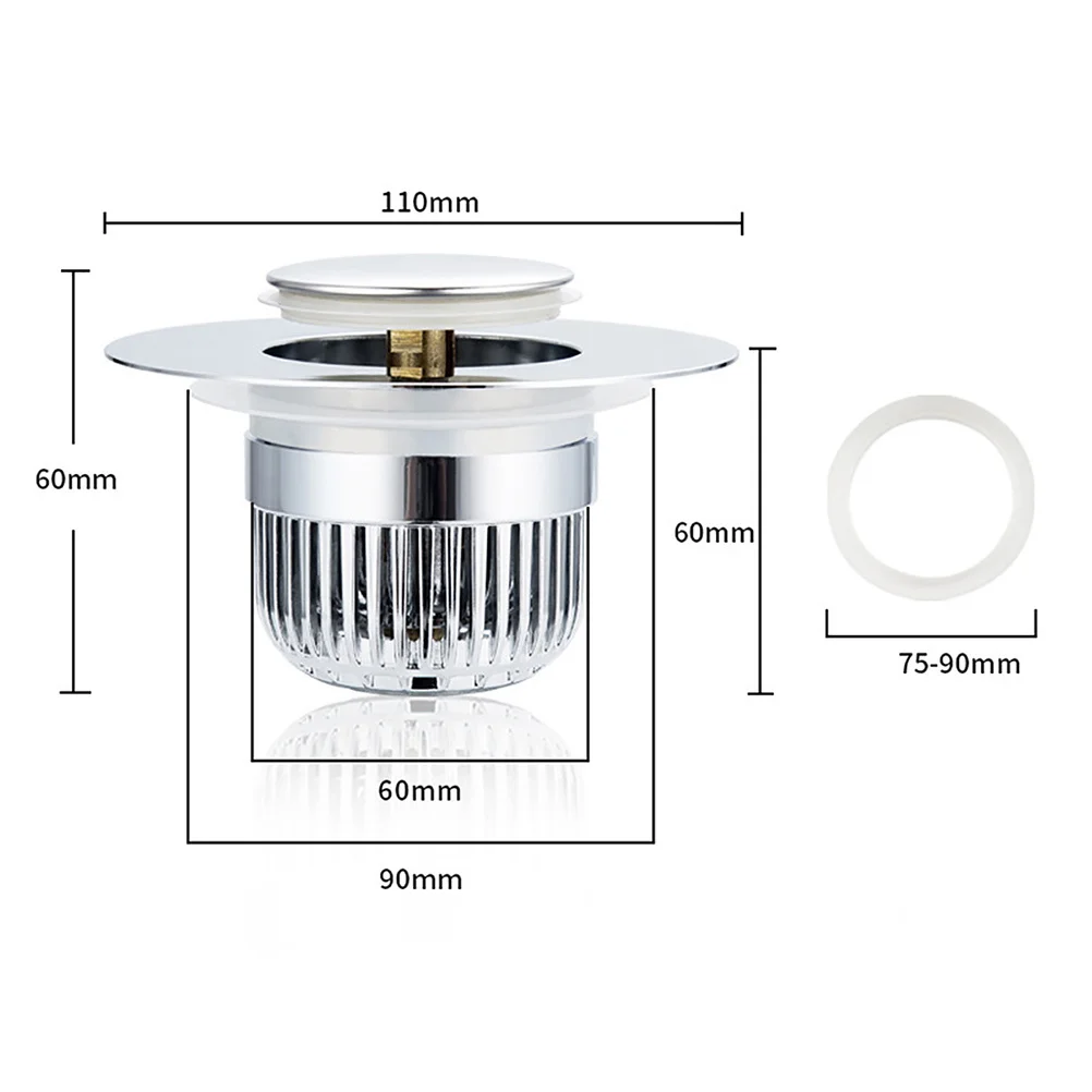 

Kitchen Sink Strainer Stainless Steel Filter Basket Food Catcher Drain Basket Efficient Hair Food Waste Filter for Sink Draining