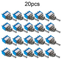 20Pcs Set Mini 6A 125V MTS-1 1P 3 Contacting 3 Position Power Toggle Switch