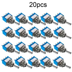 20Pcs Set Mini 6A 125V MTS-1 1P 3 Contacting 3 Position Power Toggle Switch
