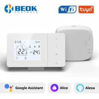 Beok Smart Wireless Thermostat for Gas Boiler Water Floor Heating Actuator Tuya Wifi Cooling Thermoregulator with Alexa