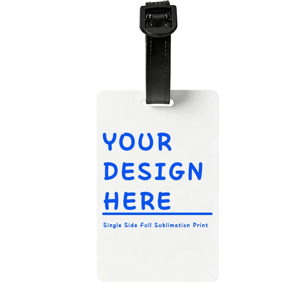 Custom Personalized PVC Luggage Tag Print Photo Logo Text Suitcase Label Detachable Strap Anti Lost Travel ID Bag Accessories