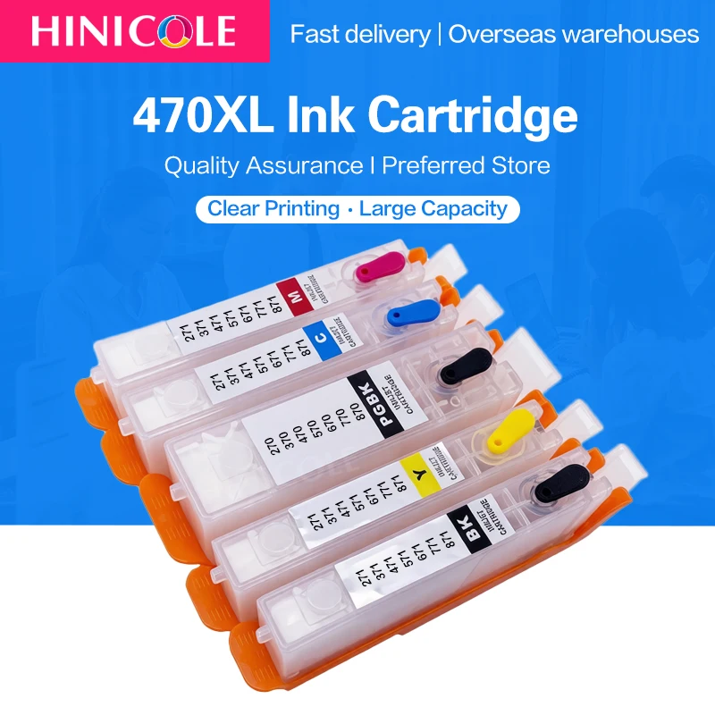 PGI 470 CLI 471 PGI-470 CLI-471 PGI470 Ink Cartridges with ARC chips For Canon PIXMA MG6840 MG5740 TS5040 TS6040 MG 6840 Printer