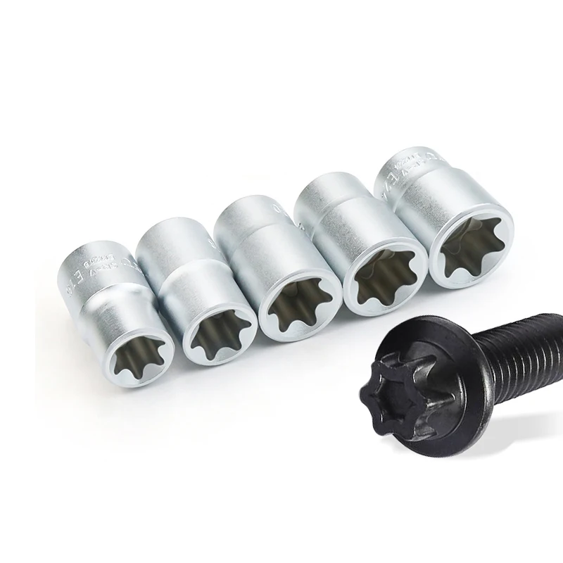 E Type Sockets 1/2 Tool E10 E11 E24 Female Torx Socket For Ratchet Star Box End Wrench Head E12 E14 E16 Hand Tools