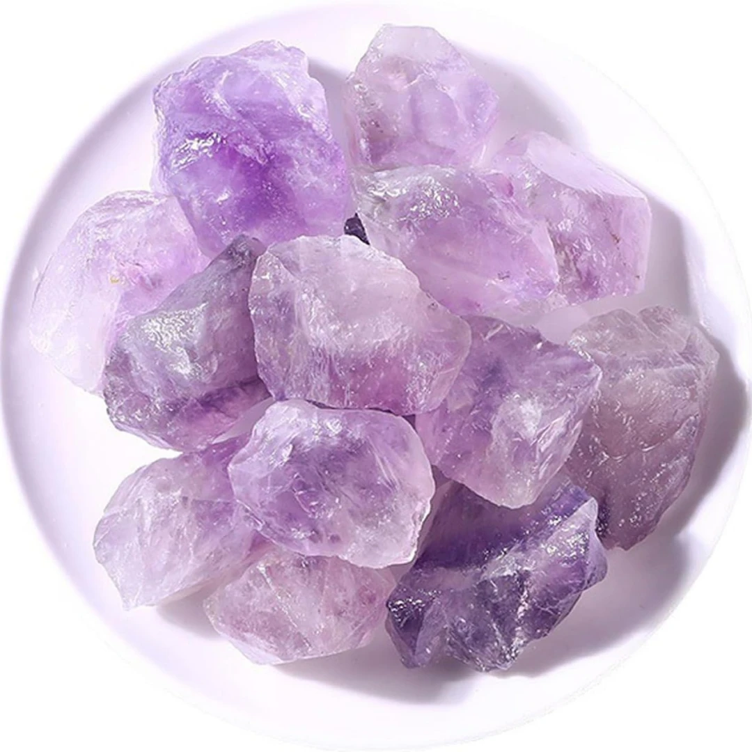 40g/120g/240g Natural Light Amethyst Crystal Rough Stone, Light Amethyst Crystal Tumbled Gravel Stone, Crystal-decorated Gifts