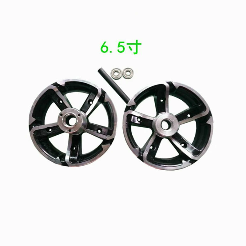 Electric Scooter 11 Inch Vacuum Tire 90/65-6.5 Inner and Outer Aluminum Wheel Front and Rear Wheel Hub Tire Assembly