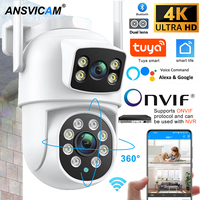 Tuya Wifi IP Camera 8K with Alaxa Google assistant Onvif NVR Dual Lens Camera PTZ Outdoor 4K Dual Screen Auto Tracking Night mod