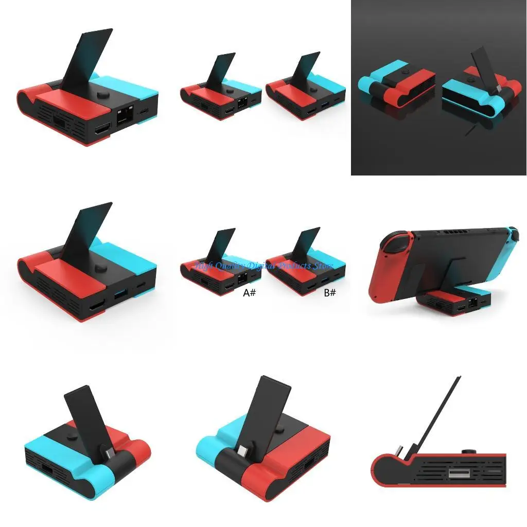 

U2JE USB Adapters for NS Console Charging Docking Station Foldable Video Converter