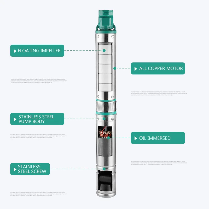 350w 36-42M Lift Stainless Steel Submersible Deep Well Pump