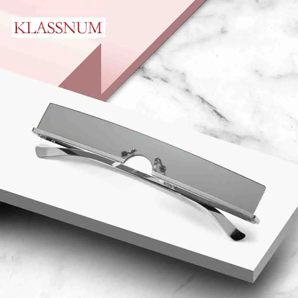 

KLASSNUM Hip-hop Steampunk Sunglasses Women Men Y2K Rimless Rectangle Sun Glasses Matrix Sci-Fi Fashion Shades Party Eyewear