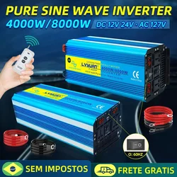 Inversores de energia solar, conversor senoidal puro, transformador de tensão de caravana, poderoso inversor, 4000W-8000W