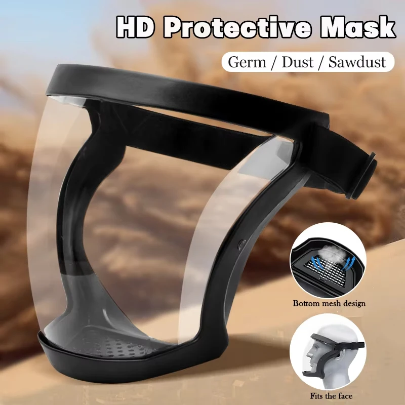 Protective Mask Space Spherical Goggles Transparent Full Face Shield For Dusting Kitchen Protection Reusable Face Shield Mask