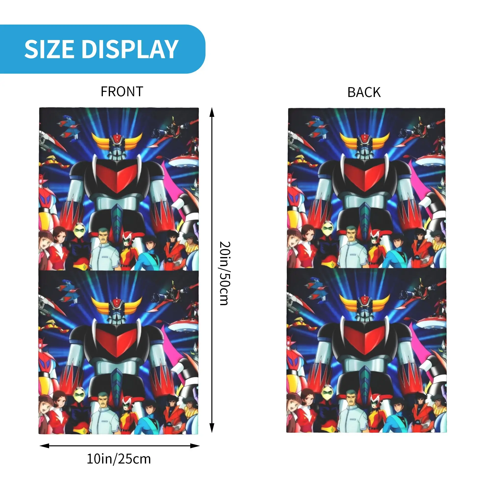 Goldorak Grendizer Goldrake UFO Robot  Neck Gaiter Windproof Winter Anime Manga Mechanical Warrior Bandana Scarf for Ski