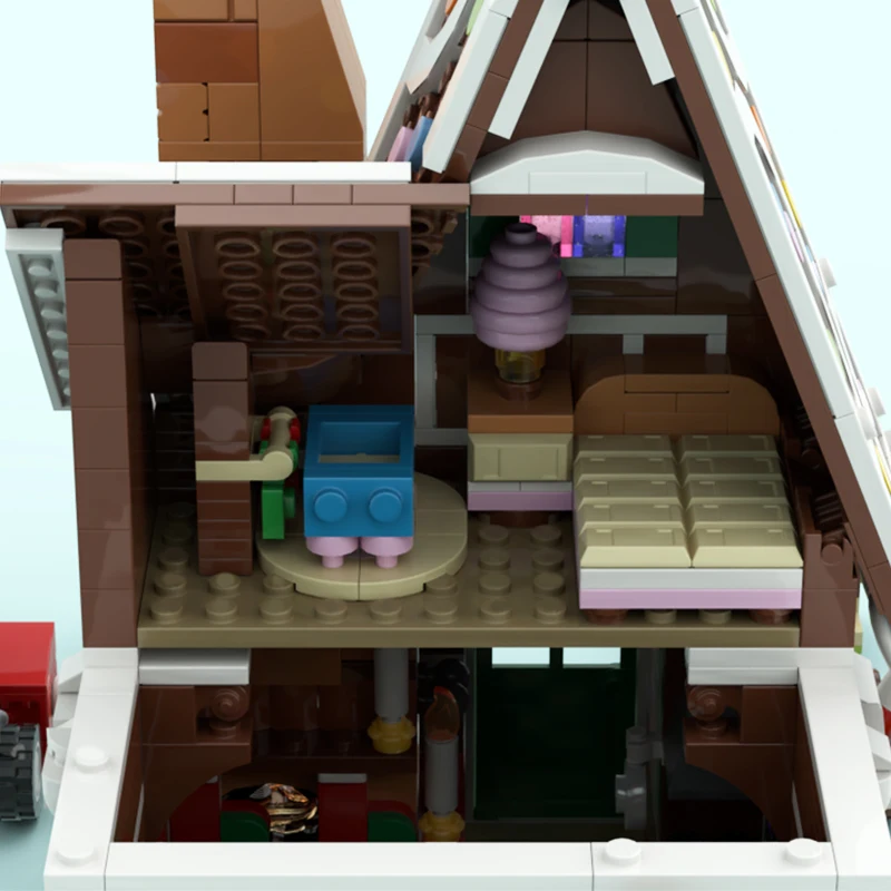 1532pcs MOC WinterVillageing GingerbreadHouse Festive Modular Cottage DIY Model Building Blocks Birthday Toys Gift