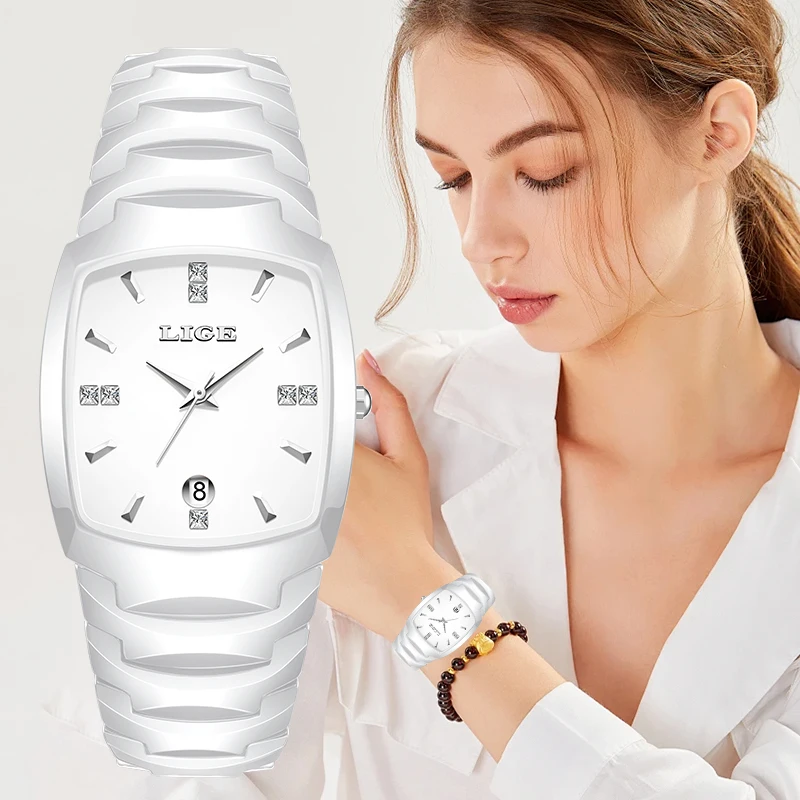 

LIGE модные роскошные женские часы элегантные лучшие брендовые повседневные кварцевые часы с простым циферблатом для женщин дата дамы женская подарочная коробка