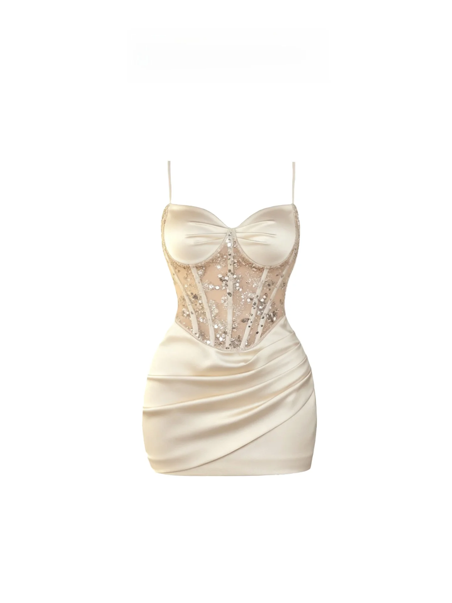 

HEZA Glitter Strapl Slimming Dr Women's Luxury Faion plus Size ort Ball Gown Sle Sequin Dr for Young Ladies