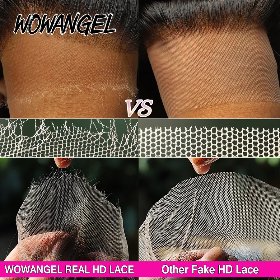 Wow Angel 13x6 Full Frontal Only Human Hair Real invisible HD Lace Melt Skins Straight Transparent Lace Frontal Only Remy Hair