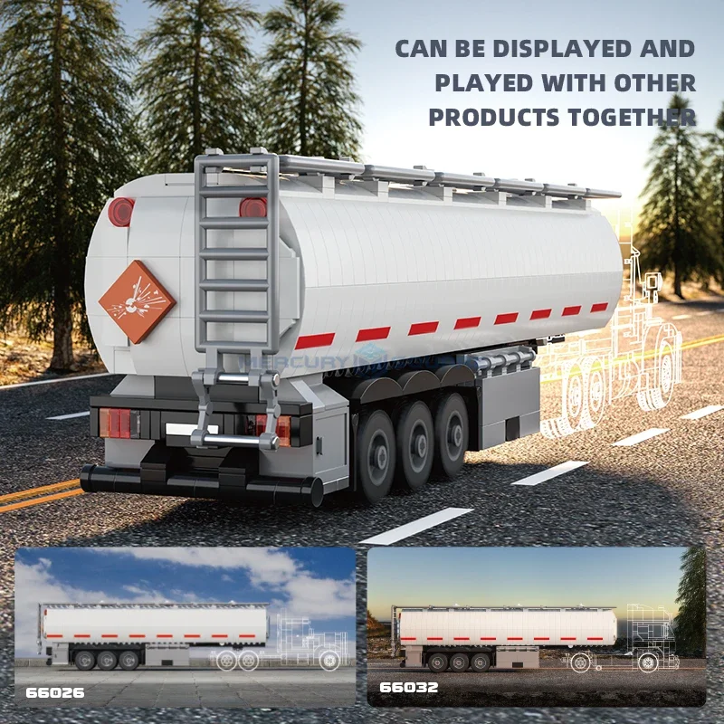 

Fuel Tank Trailer MOC 66033 Car Building Blocks Urban Transportation Vehicle Bricks Model Creative Ideas Toy Gift Kids Aldults