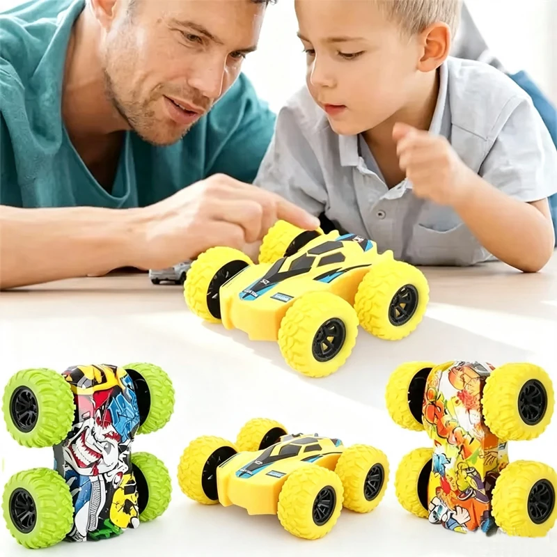 Children's Toy Car Fun Double-Sided Car Inertial Safety Anti-Collision Anti-Fall Kid's Mini Model Sliding Off-Road Vehicle Gifts
