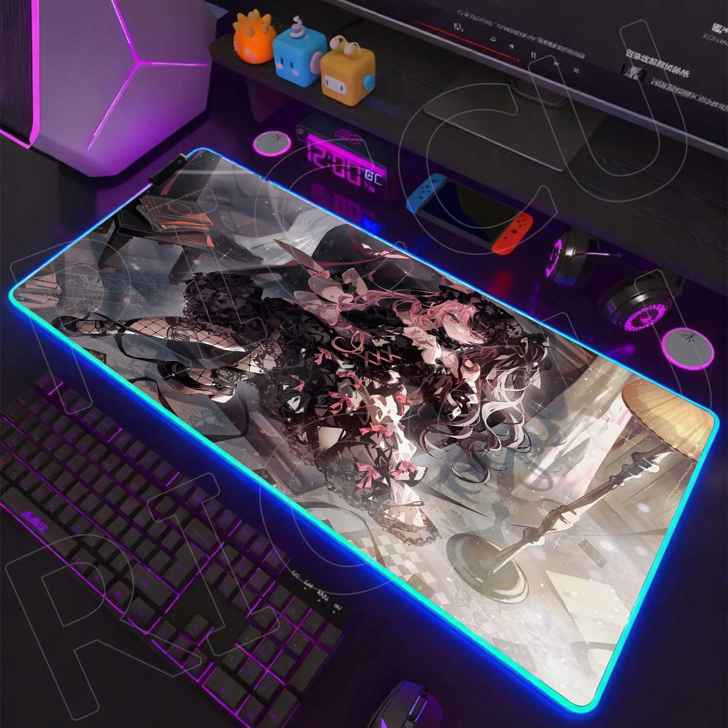 

RGB XXL Mouse Pad Laptop 400x900mm Desk Mat Computer Gamer Mousepad Gaming PC Accessories VSPO Hinano Tachibana Keyboard LEDMat