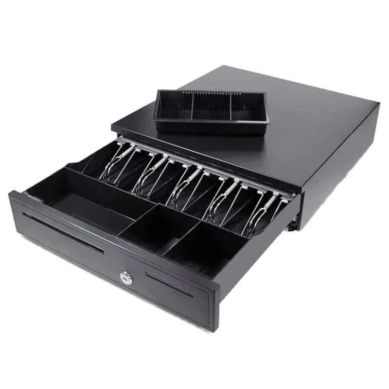 Low Price Black Metal Cash Register Drawer 3-Position Lock Dual Voltage USB Interface 1 Year Warranty For POS System Supermarket