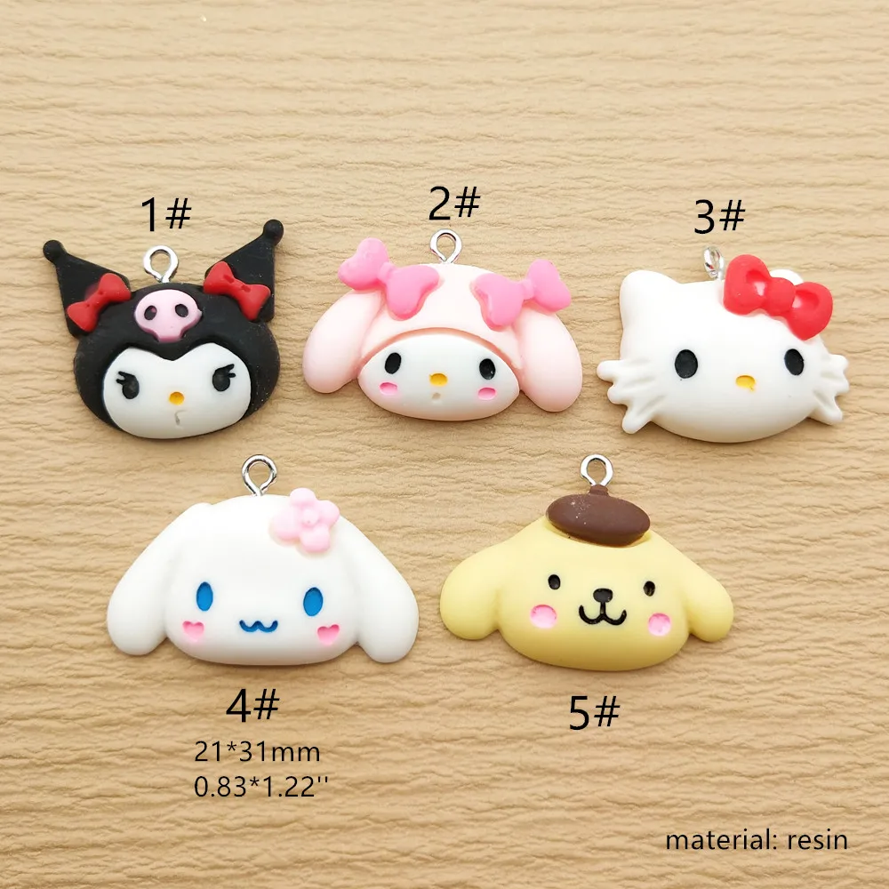 10pcs Resin Cartoon Anime Charm for Jewelry Making Earring Necklace Bracelet Pendant Phone Diy Accessories Craft Supplies