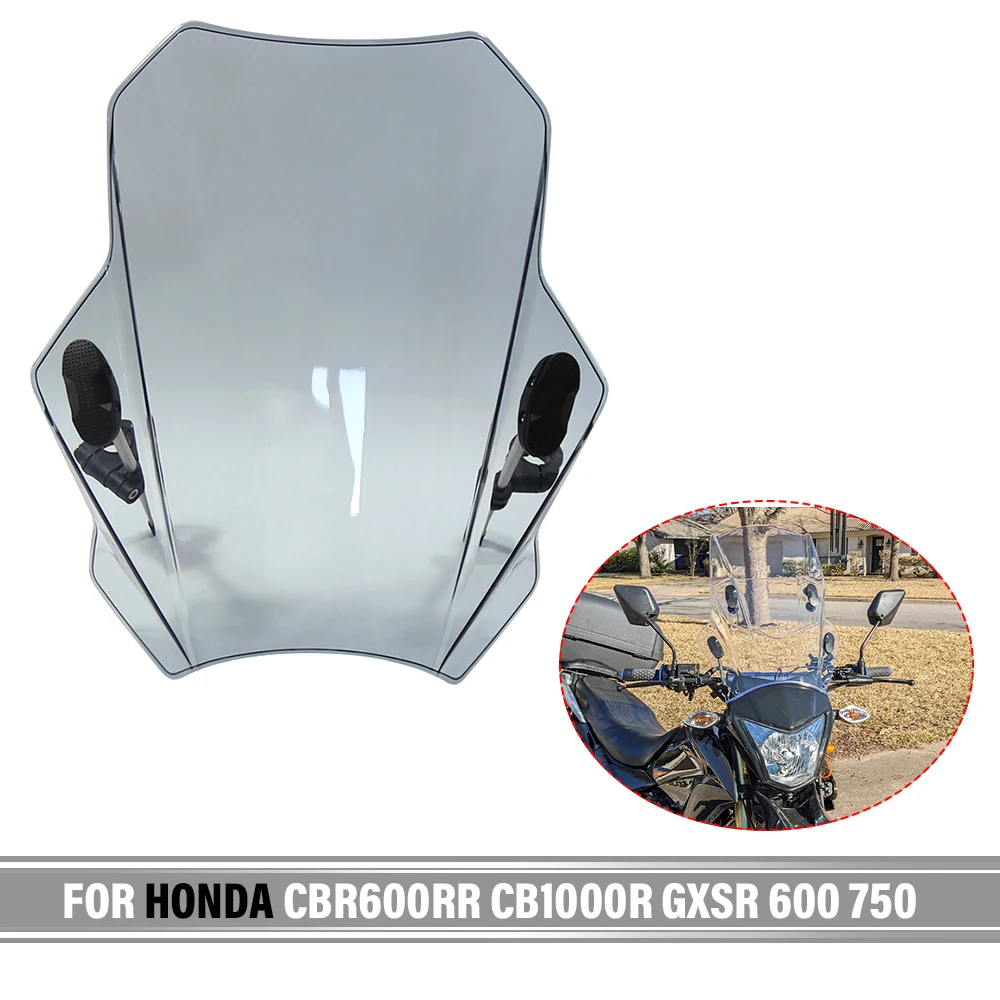 For HONDA CBR600RR CB1000R GXSR 600 750 Windshield Covers Universal For MT07 MT09 Motorcycle Windscreen Windshield Universal