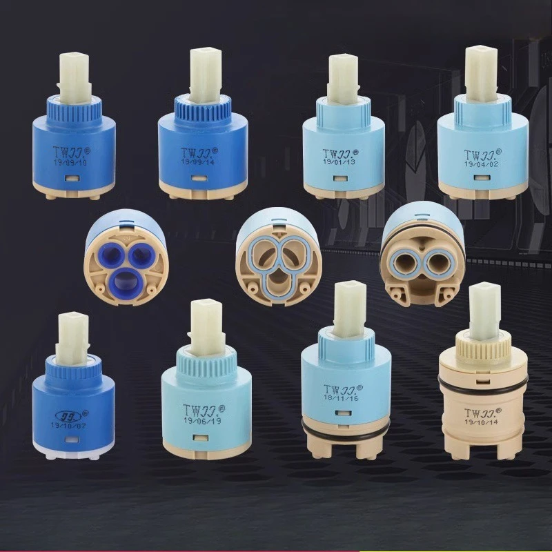 Ceramic Disc Cartridge Mixer Faucet Thermostatic Cartridge Faucet Disc Valve Pp Plastic Ceramic Cartridges for Mixer 35/40Mm