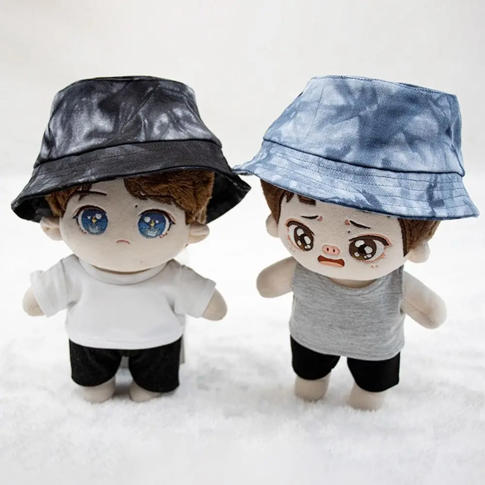 20cm Doll Hat Fashion Graffiti Bucket Hat Mini Doll Fisherman Hat For Idol Dolls Accessories Plush Toys Clothes Decoration