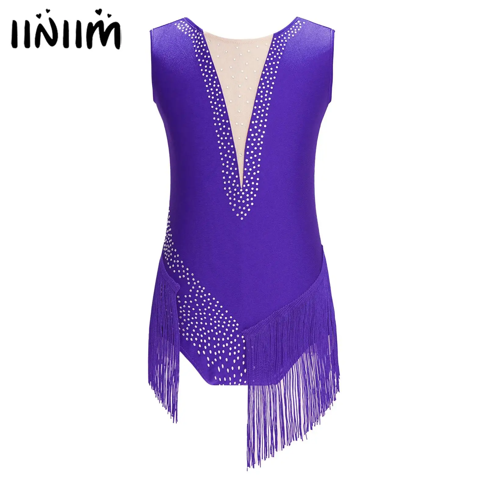 

Детское балетное боди с бахромой, без рукавов