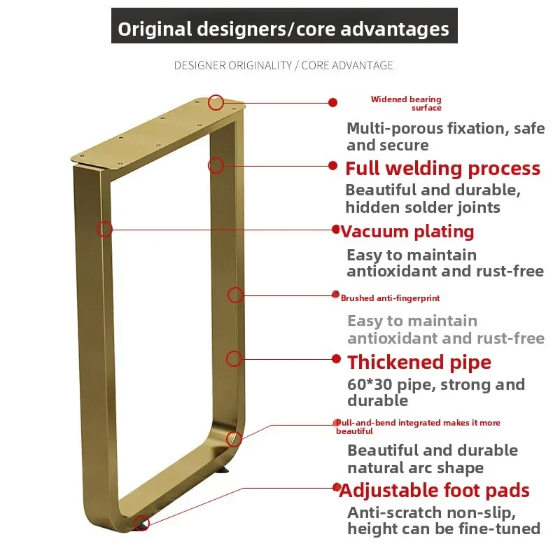 أرجل طاولة بار، أقدام طاولة طعام، طاولة قهوة، مكتب كبير، لوح مكتب، فاخر، مطلي بالكهرباء