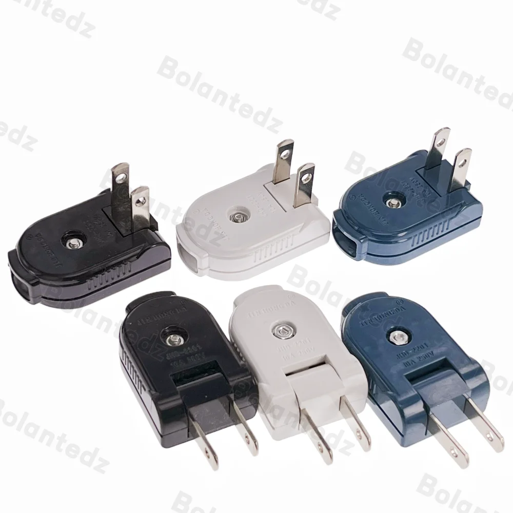 1Set Extension Cord Plug Replacement 2 Prong Electric Plug Rotatable Electrical Plug Extension Cord US Plug
