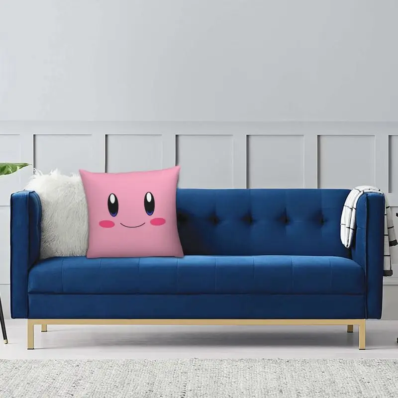 Custom Fashion Smiley Eyes Cushion Covers 40x40cm Soft Kirbys Cartoon Pillow Case for Car Square Pillowcase view 5