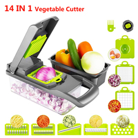 Vegetable Cutter Grater Carrot Potato Peeler Onion Chopper Kitchen Fruit Food 14 in 1 Gadgets Vegetable Slicer Multi Machine