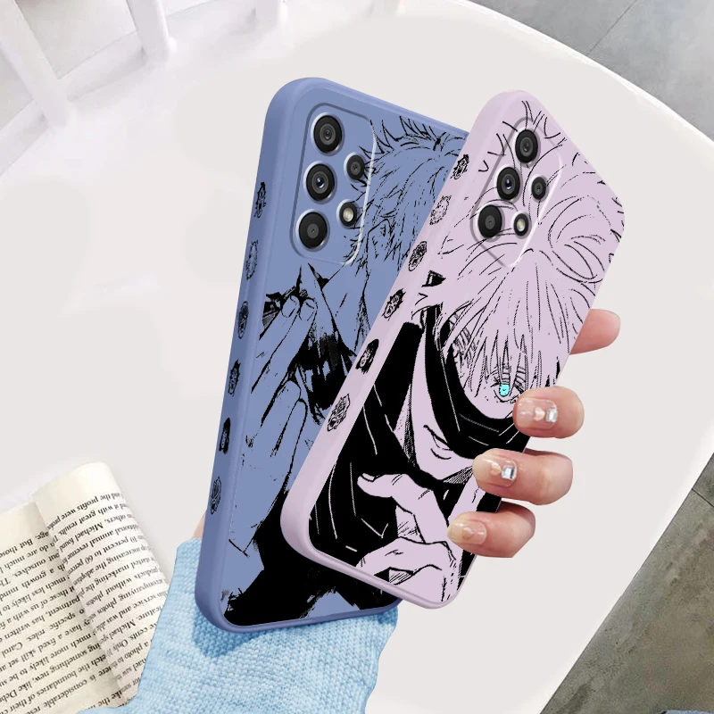 Anime G Gojo Awakens Fashion Liquid Left Rope For Samsung Note 20 10 A54 A31 A14 A03 A22 A34 A04 A24 Ultra Plus 5G TPU