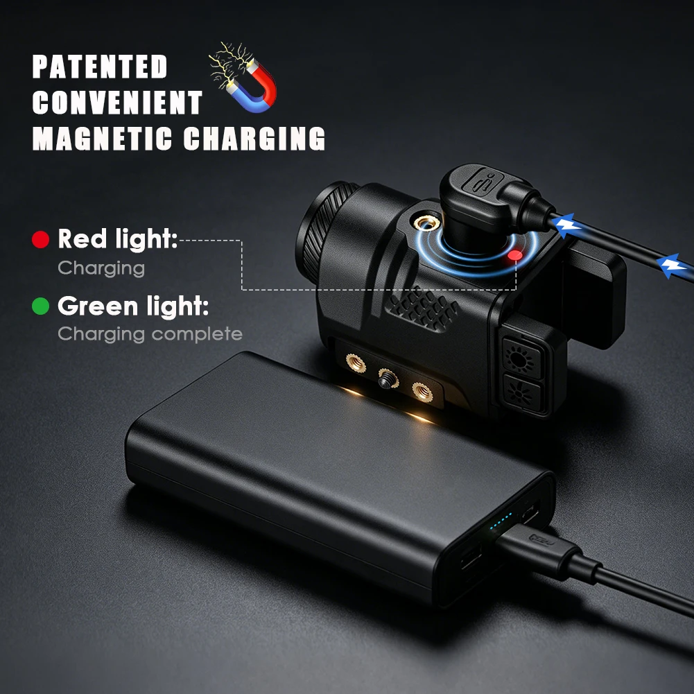 UniqueFire High Lumen Magnetic Rechargeable Rifle Flashlight White Light with Green Laser Compatible with Picatinny for Hunting - view 4